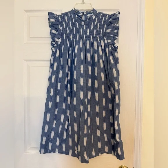 Blue and White Mini Dress - Picture 1 of 3